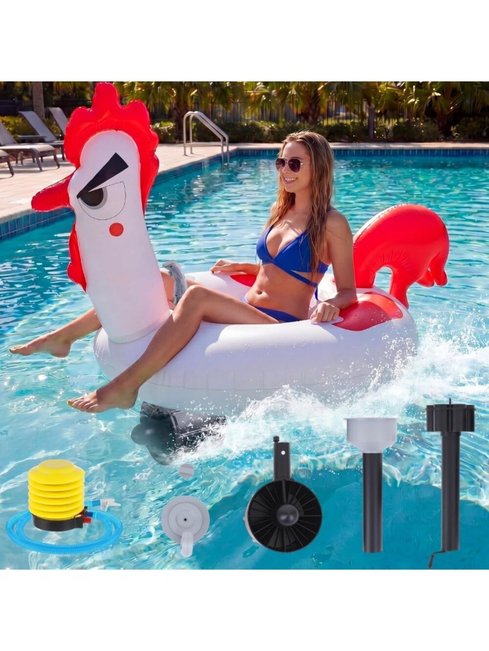 Motorized Inflatable Pool Float for Adults - Fun Summer Water Toy, Relaxation